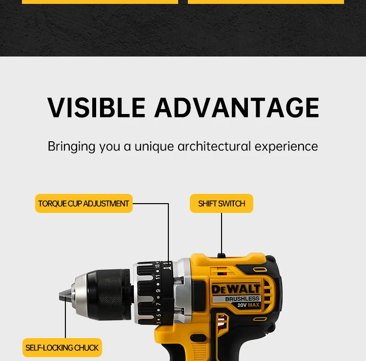 DEWALT DCD796 20V MAX Brushless Hammer Drill Driver Cordless LED Light Tool Only