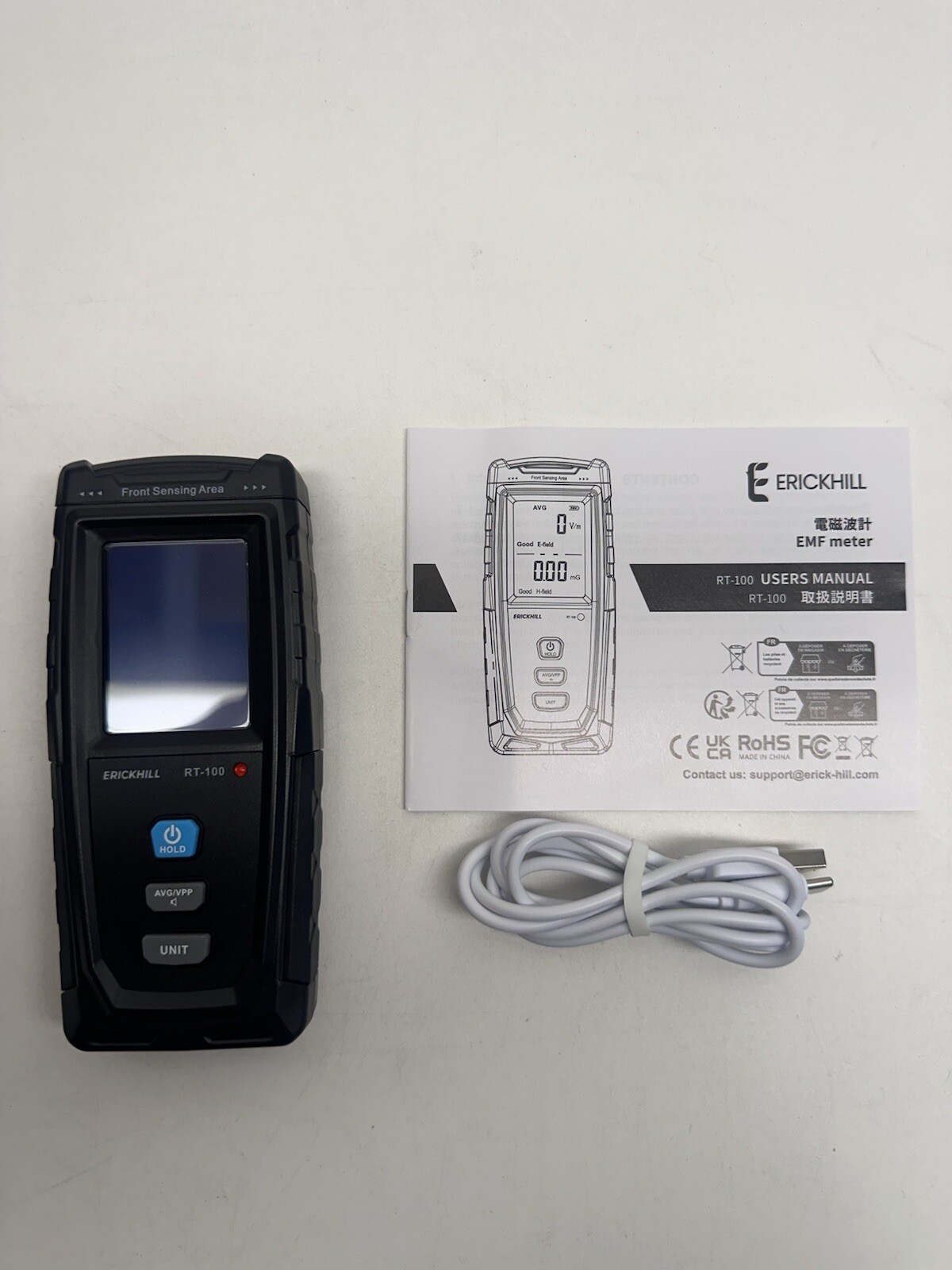 ERICKHILL EMF Meter, Rechargeable Digital Electromagnetic Field Radiation
