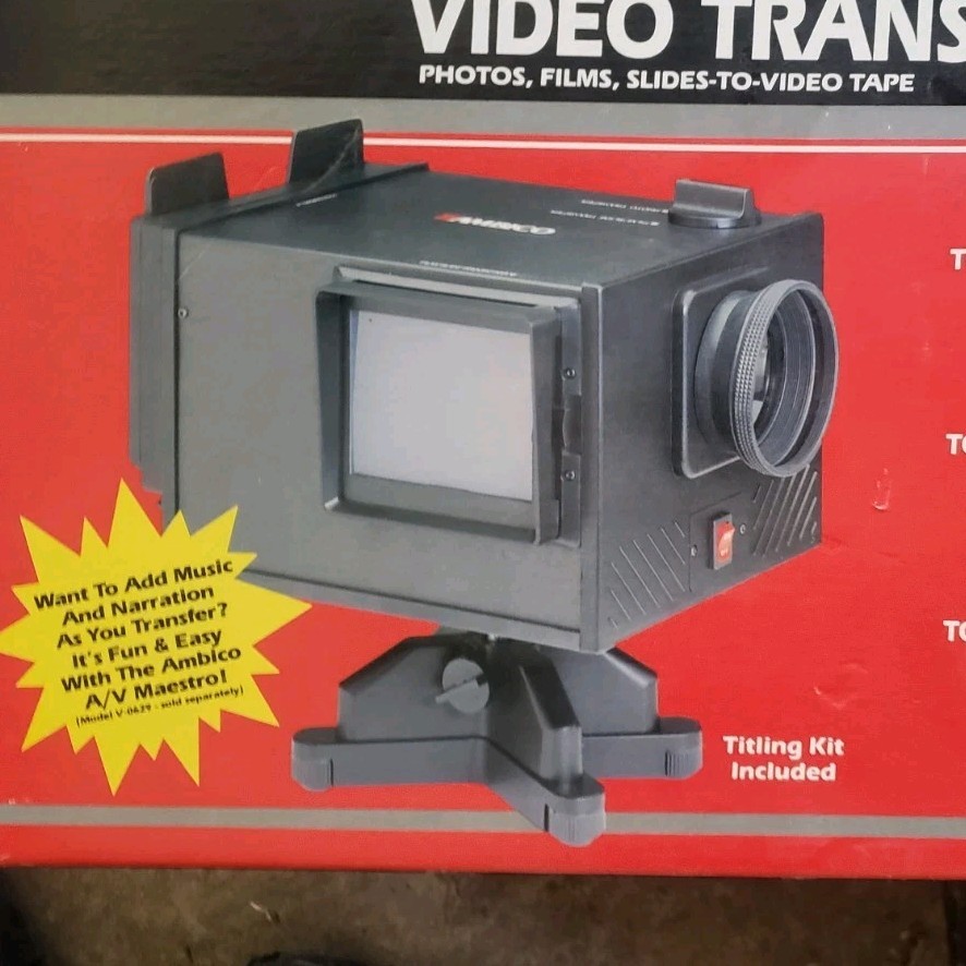 Vintage Video Transfer Console V-0652 Slides/Film/Photo-to-Video w/ Titling Kit