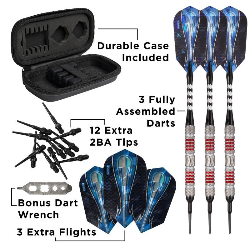Viper Astro Tungsten Soft Tip Darts Red Rings 18 Grams