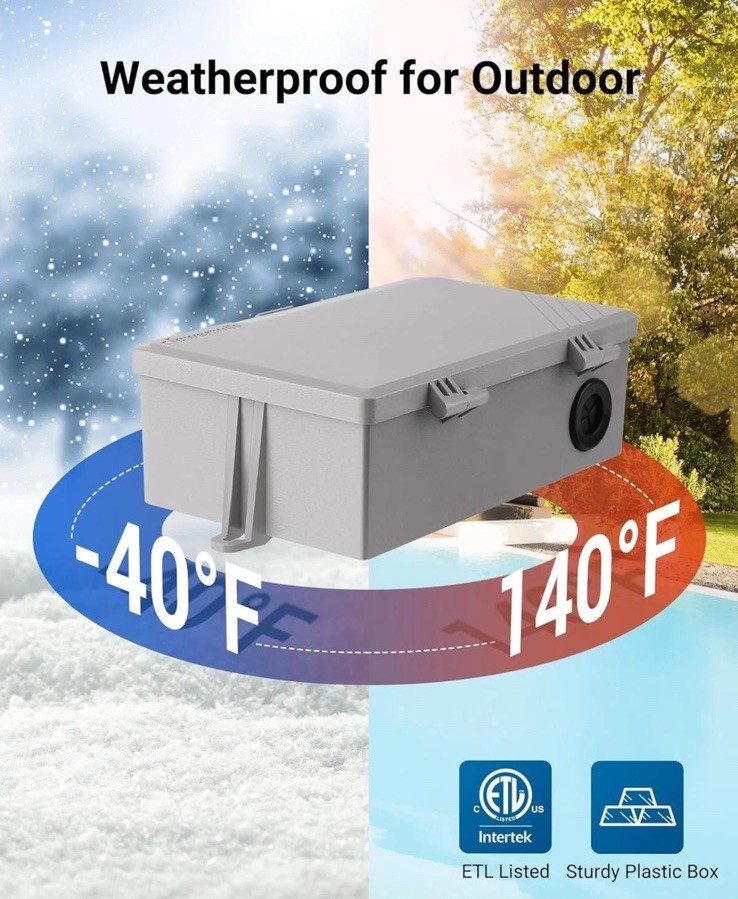 DEWENWILS Pool Pump Timer, Digital Timer Box, 2HP 40A 120-277 VAC, 7-Day Gray