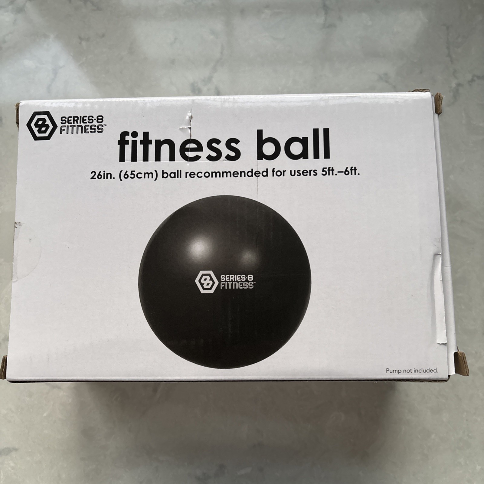 Series-8 Fitness Ball, 26 inch Exercise Ball, Black, for Users 5-6 Feet Tall