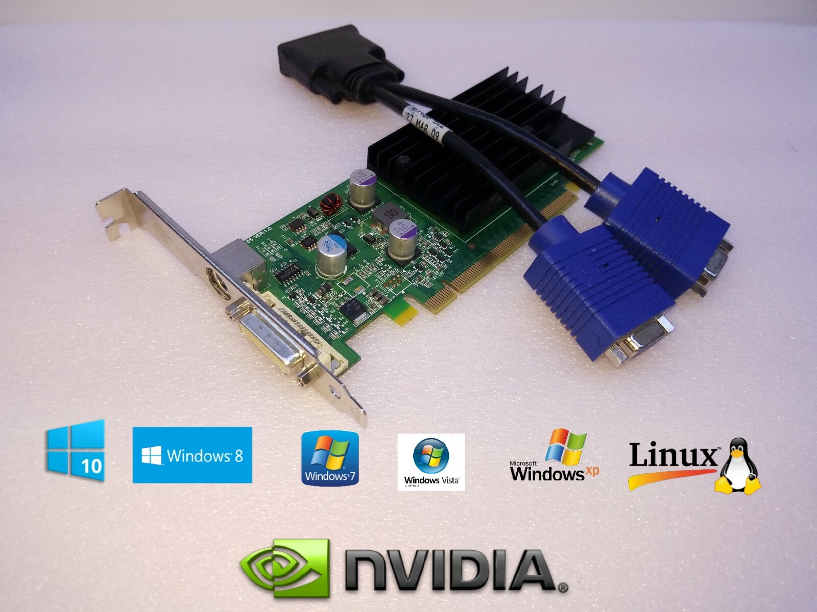 Dell XPS 8500 8700 8900 NVIDIA GeForce Dual VGA 2 Monitor Video Graphics Card