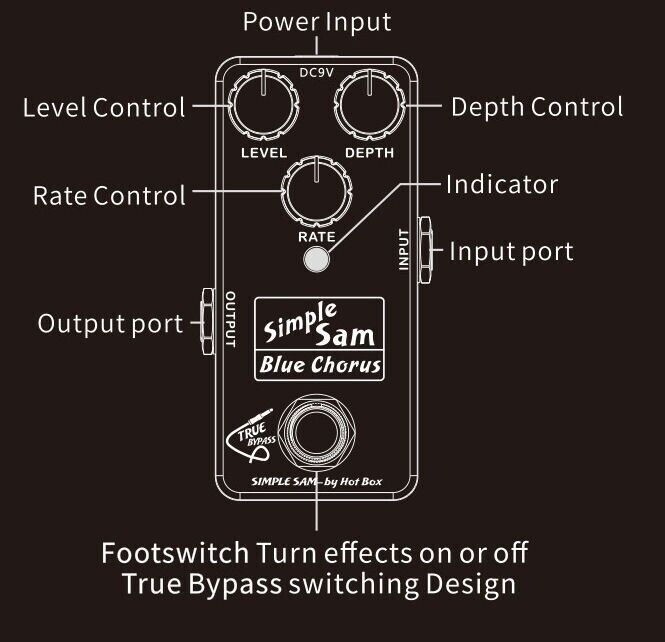 Simple Sam Blue Chorus Analog Guitar Effect Pedal True Bypass Astounding Tone CA