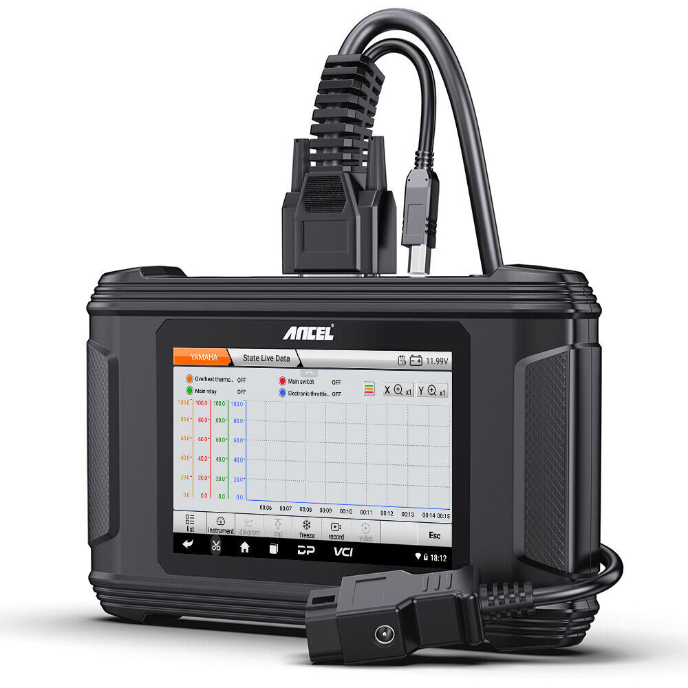 ANCEL MR500 For Yamaha Marine Diagnostic Tool Hours Live Data Fault Code Erase
