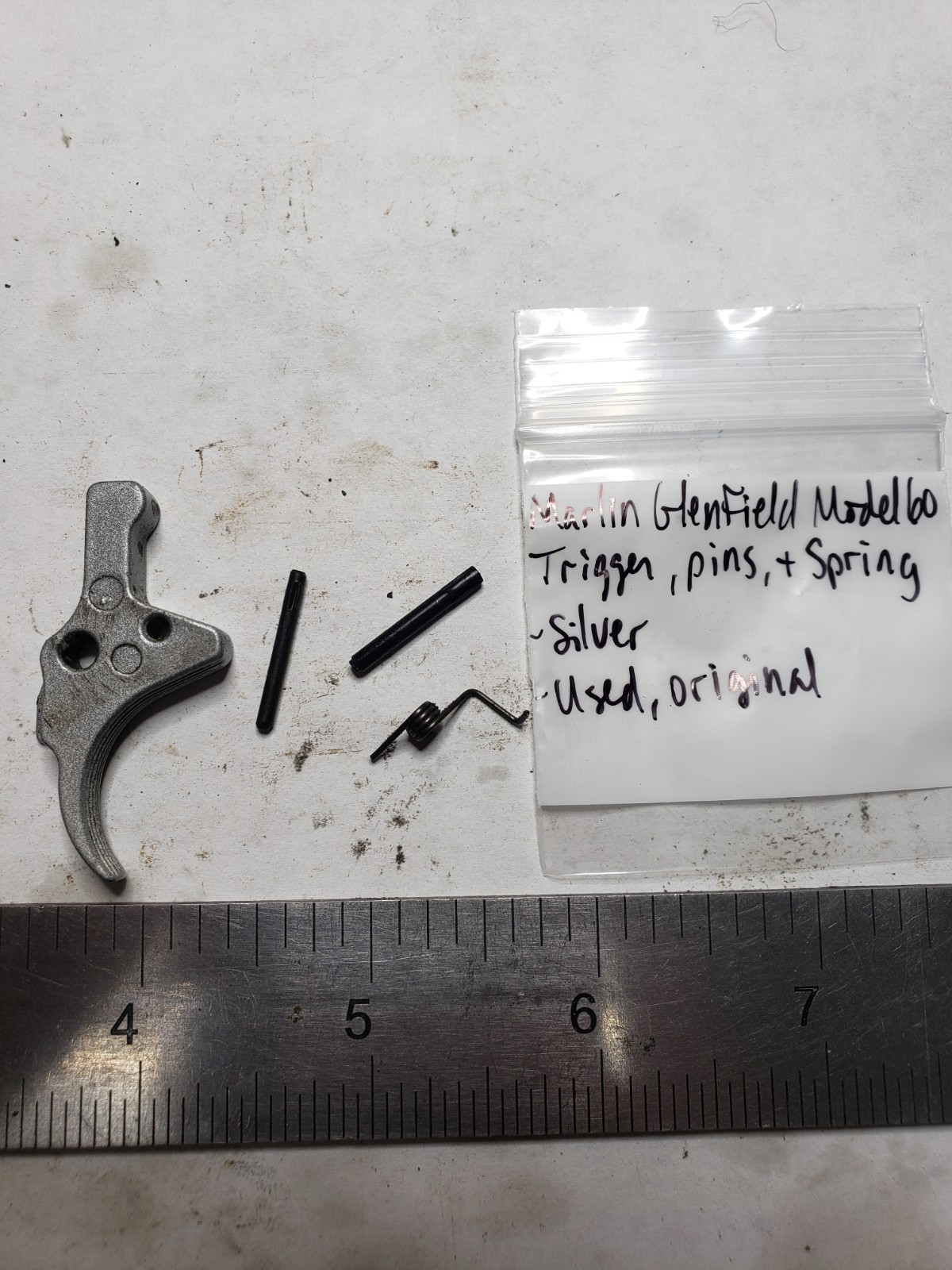 Marlin Glenfield Model 60 Trigger, Pins, & Spring Silver