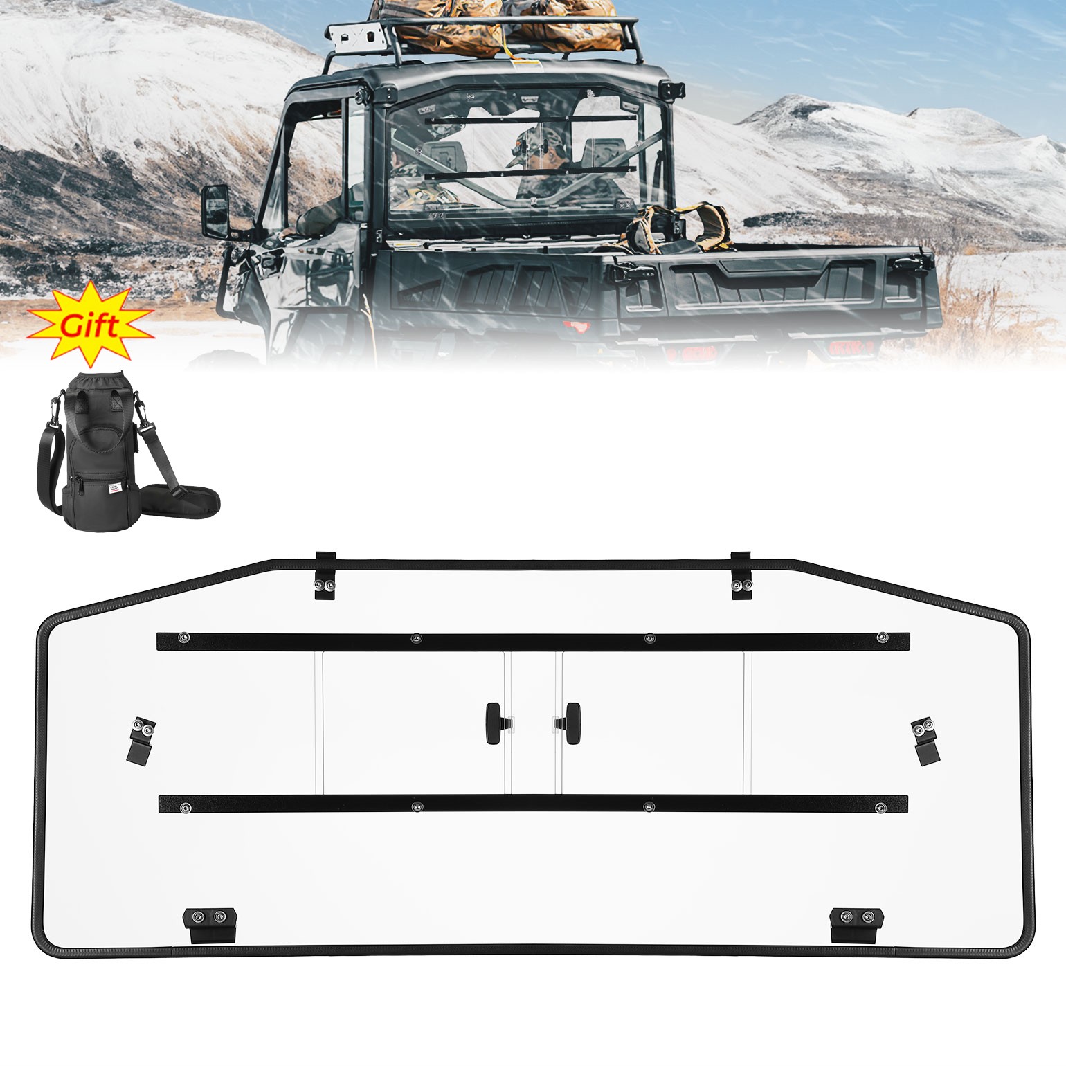Vented Rear Windshield Back Window for Can Am Defender HD5 7 8 9 10/ MAX 2016-26