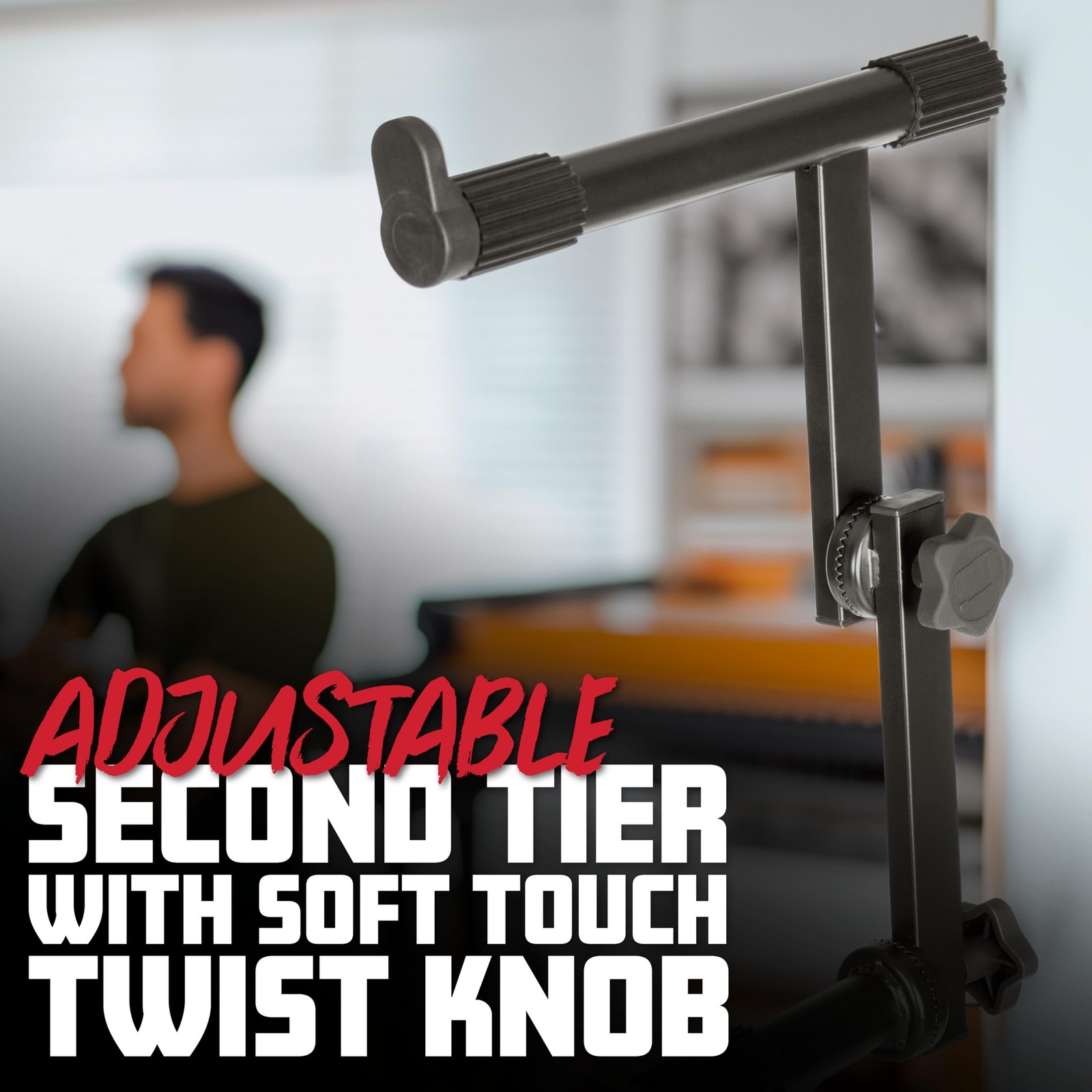 Gator Frameworks Deluxe Two Tier X-Style Keyboard Stand with Adjustable Heigh...