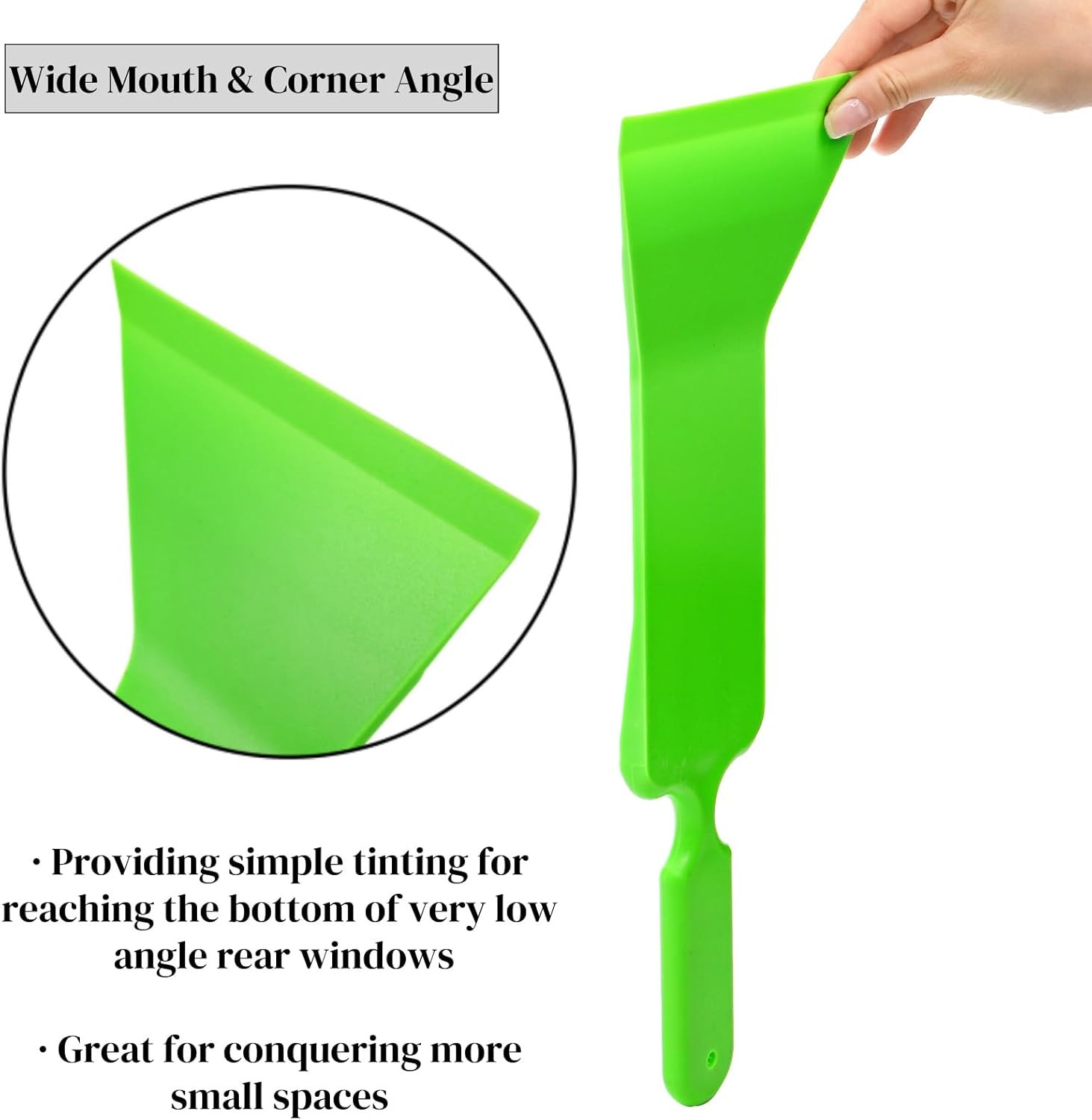 3 Pieces Window Tint Tools, Long Handle Auto Bulldozer Squeegee Scrubber Padd...