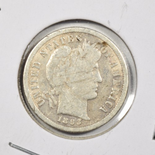 1893-S BARBER DIME ~ BOLD FINE! LIGHT SCRATCHES, PRICED RIGHT!