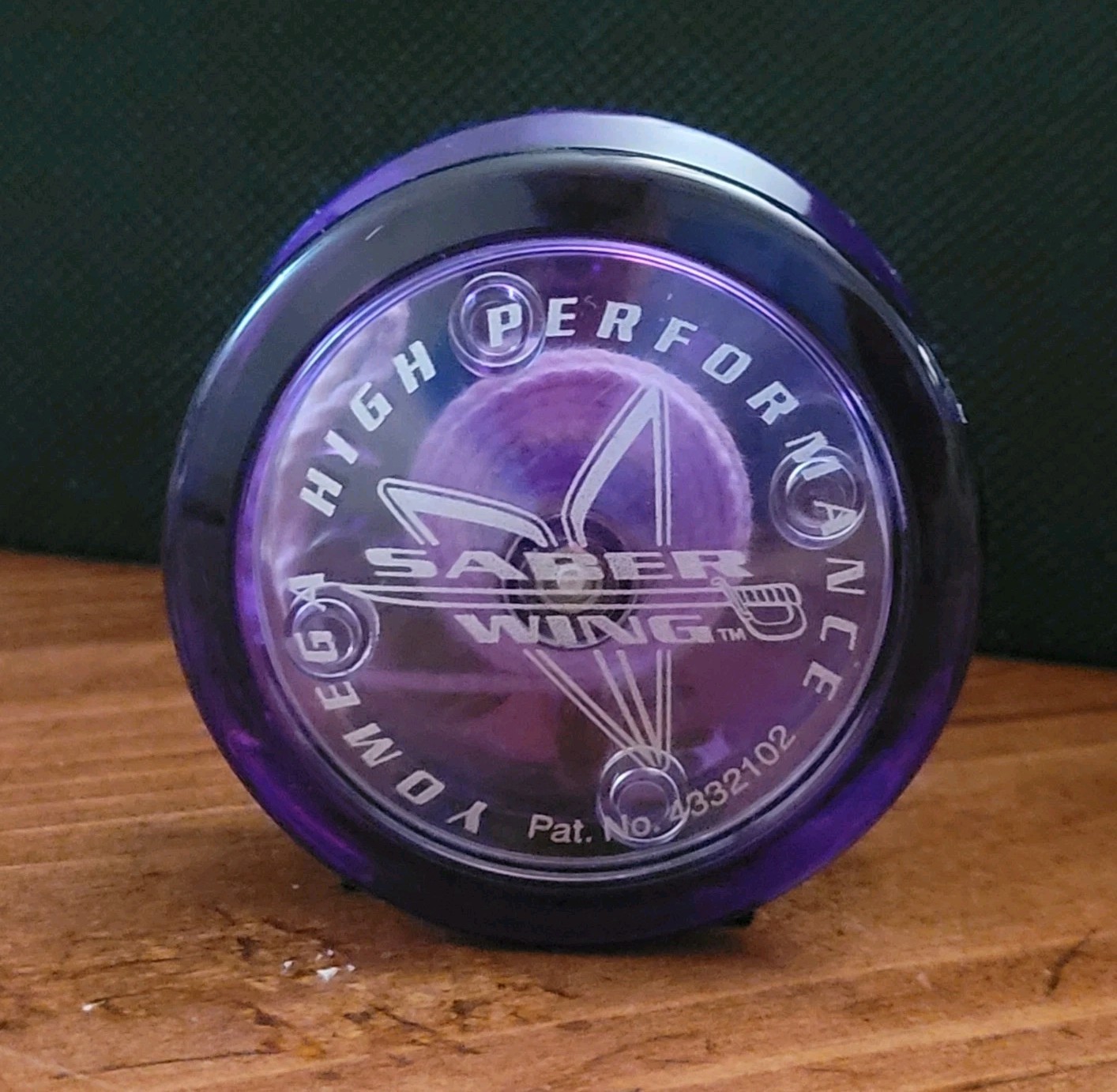 Yomega High Performance Saber Wing Yo-yo Purple / Clear Pat #4332102 1990s