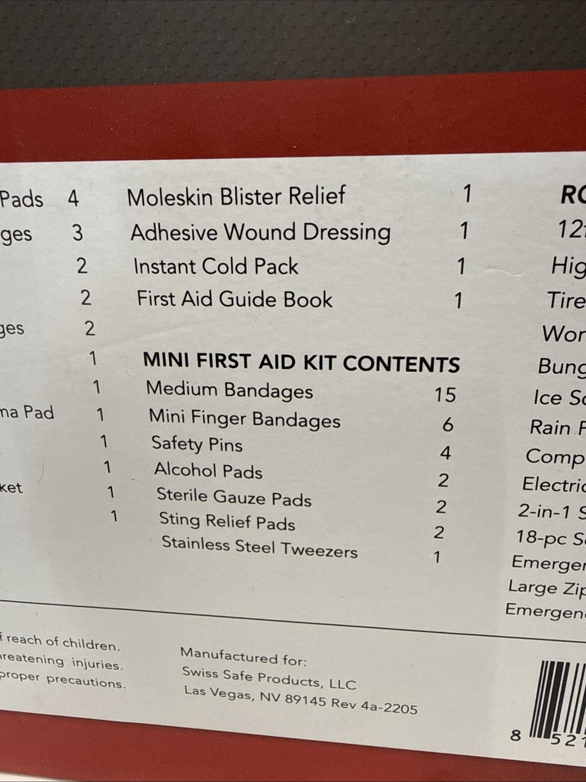 Ultimate Roadside Emergency Kit And First Aid 348 Piece Kit Hard Case Swiss Safe