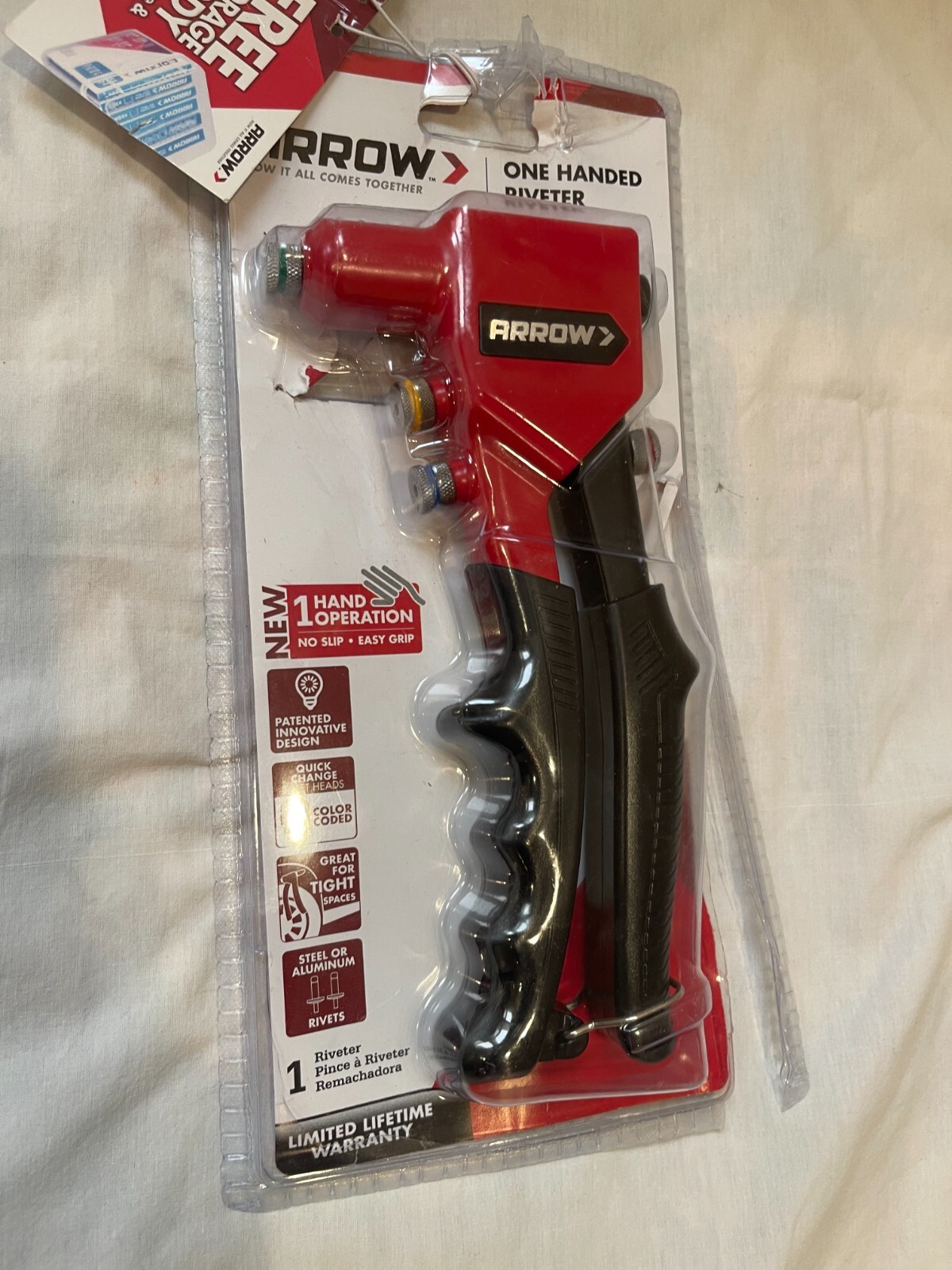 Arrow RT188M One Handed Riveter Tool Red/Black-Open