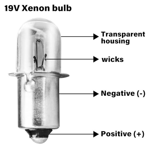 CVILL Xenon Bulb 19 Volt Bulb Flashlight/Work Light for Craftsman（5 pack