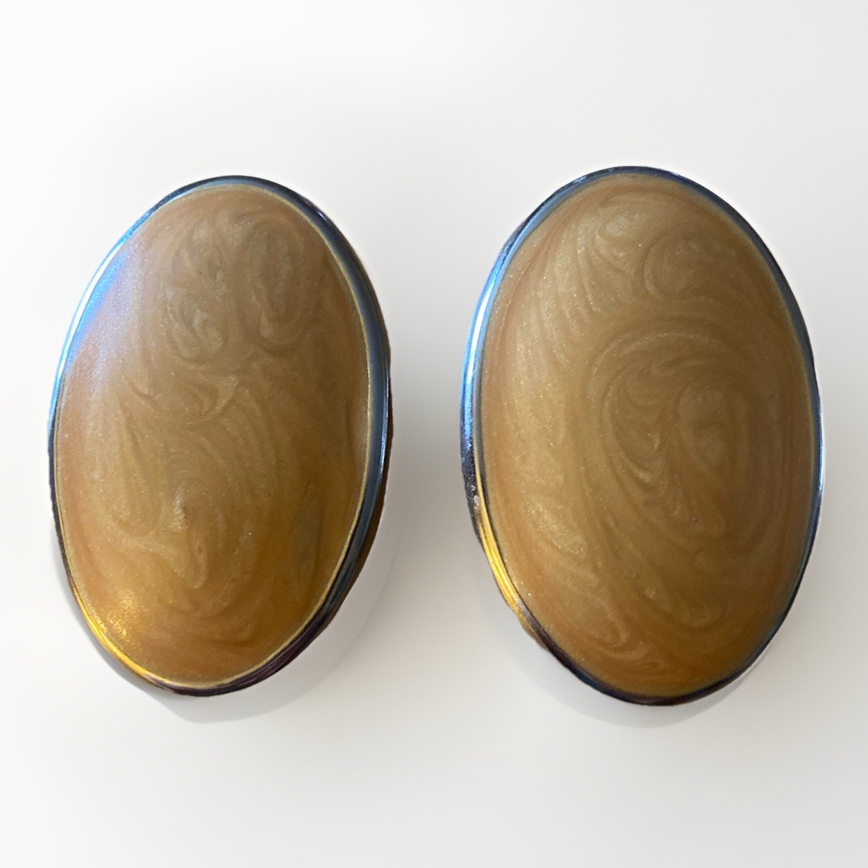 Vintage Retro Oval Faux Stone Earrings pierced ears