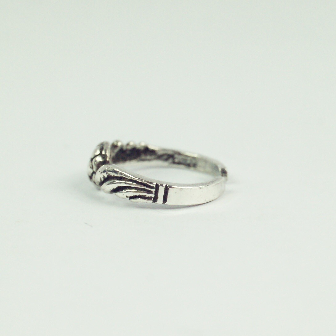 sterling silver soccer ball ring or toe ring size 2.5 adjustable