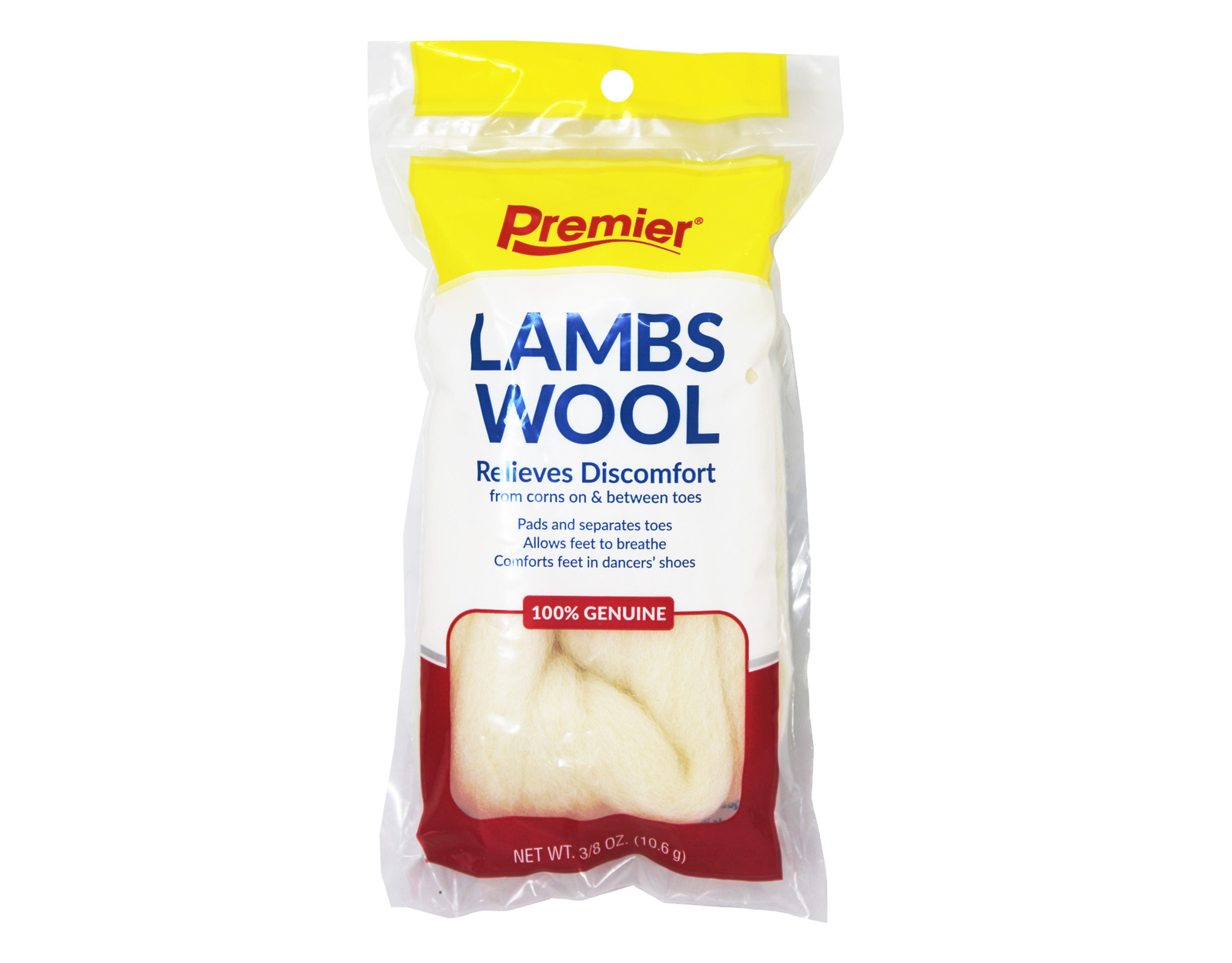 Premier Lambs Wool Relieves Discomfort from Corns on & between toes ,3/8 oz