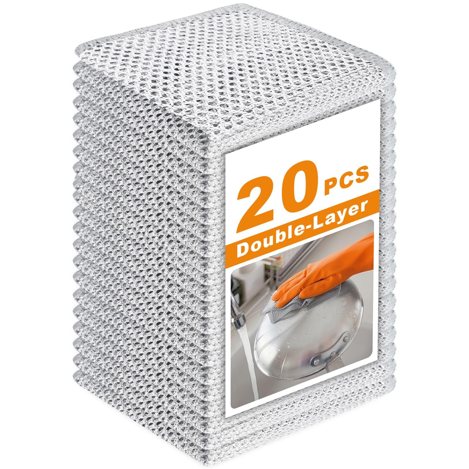 20 Pcs New Upgrade 3-Layer Metal Dish Cloth, No Scratches Wire Cleaning Cloth...