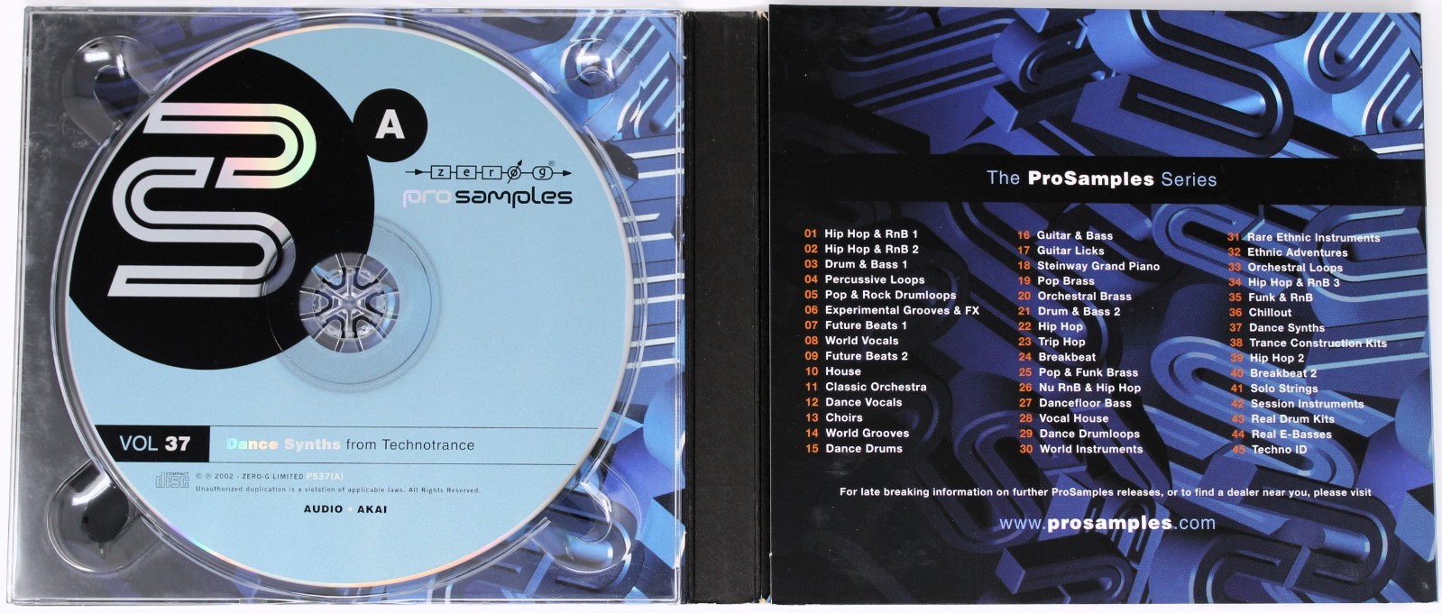 Zero-G Pro Samples 37 Dance Synths Sample/Sound Library/Sampling Double CD