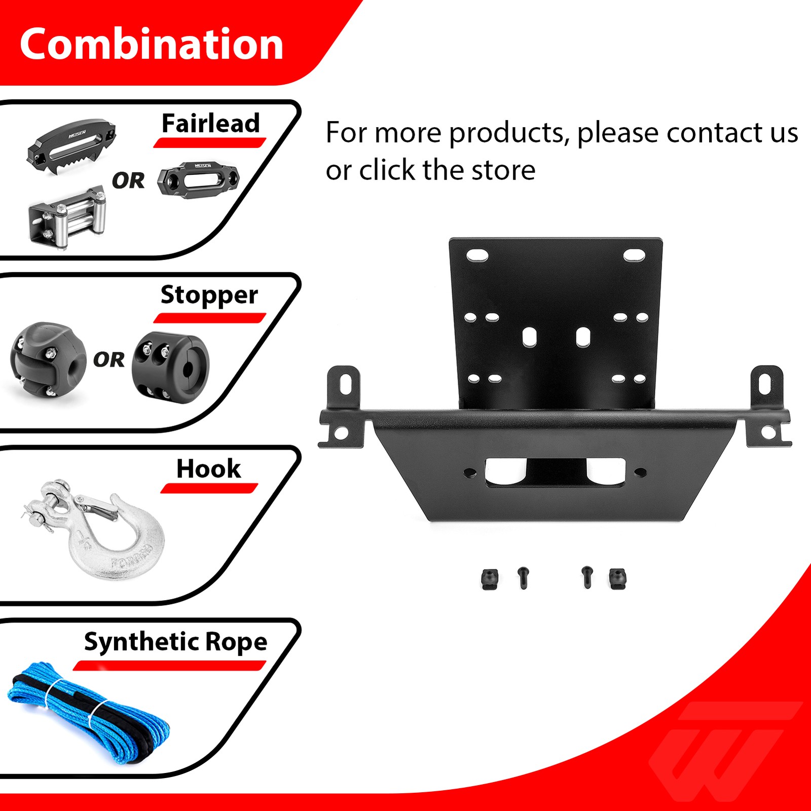 UTV Winch Mounting Bracket Kit Fits Can Am Maverick X3/Max（2017-2026）
