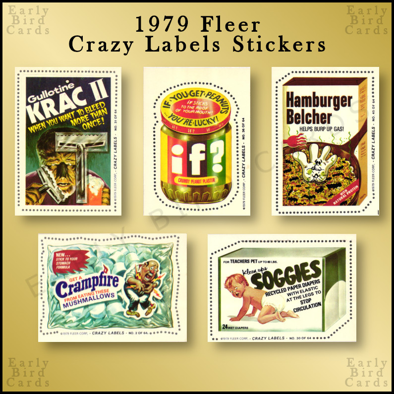 1979 Fleer Crazy Labels Stickers (1-64) / Pick Your Cards / Buy2+ Save10%