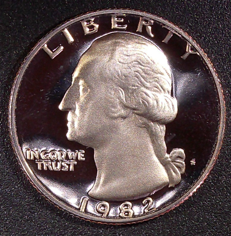 1982 S Proof Washington Quarter 25C Clad San Francisco Brilliant Uncirculated