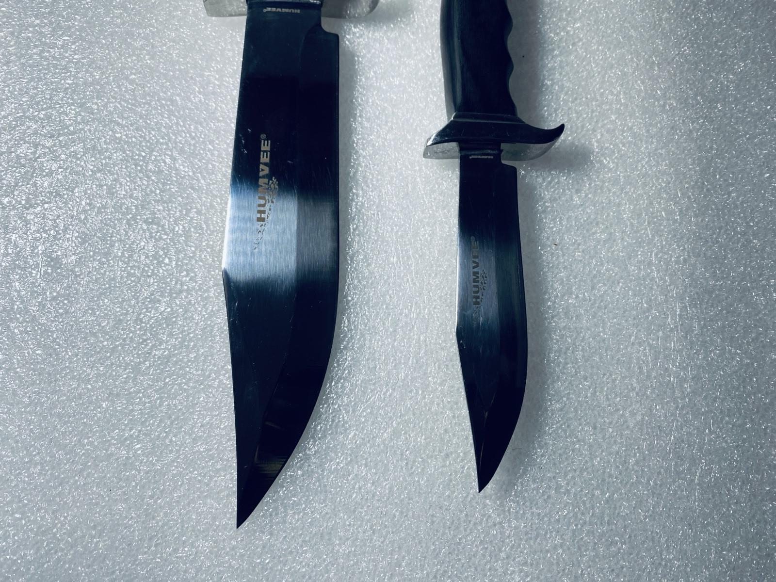 HUMVEE 2Pc. Large/Small Mirror Polished Bowie Knife Combo Set W/ Sheath - (READ)