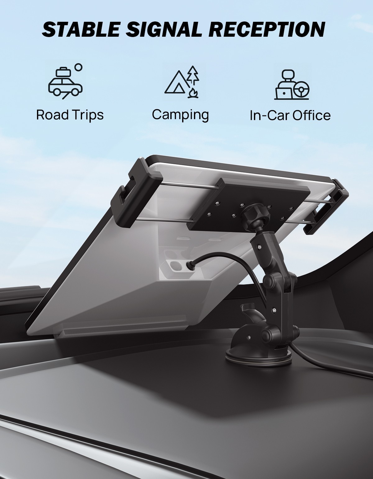 JOYTUTUS Starlink Mini Dash Mount Suction Cup, Adjustable Angle Dashboard Holder