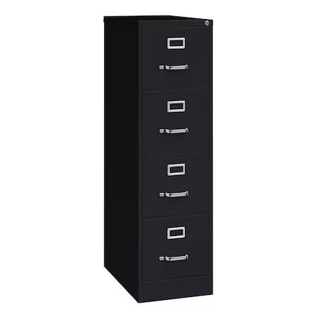 Hirsh 17546 15" W 4 Drawer Vertical File Cabinet, Black,  Letter