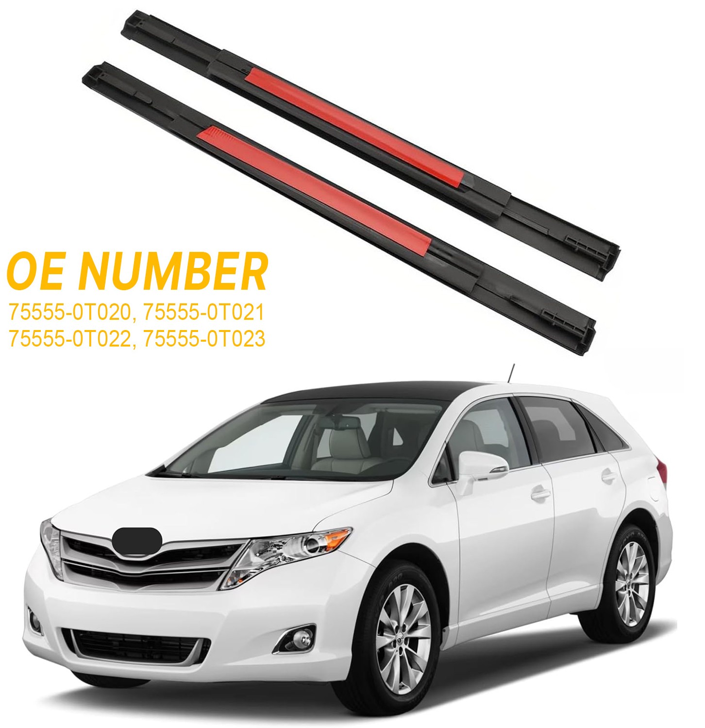 2X For 2009-2016 Toyota Venza Black Roof Top Molding Trim Drip Sealing Strip Kit