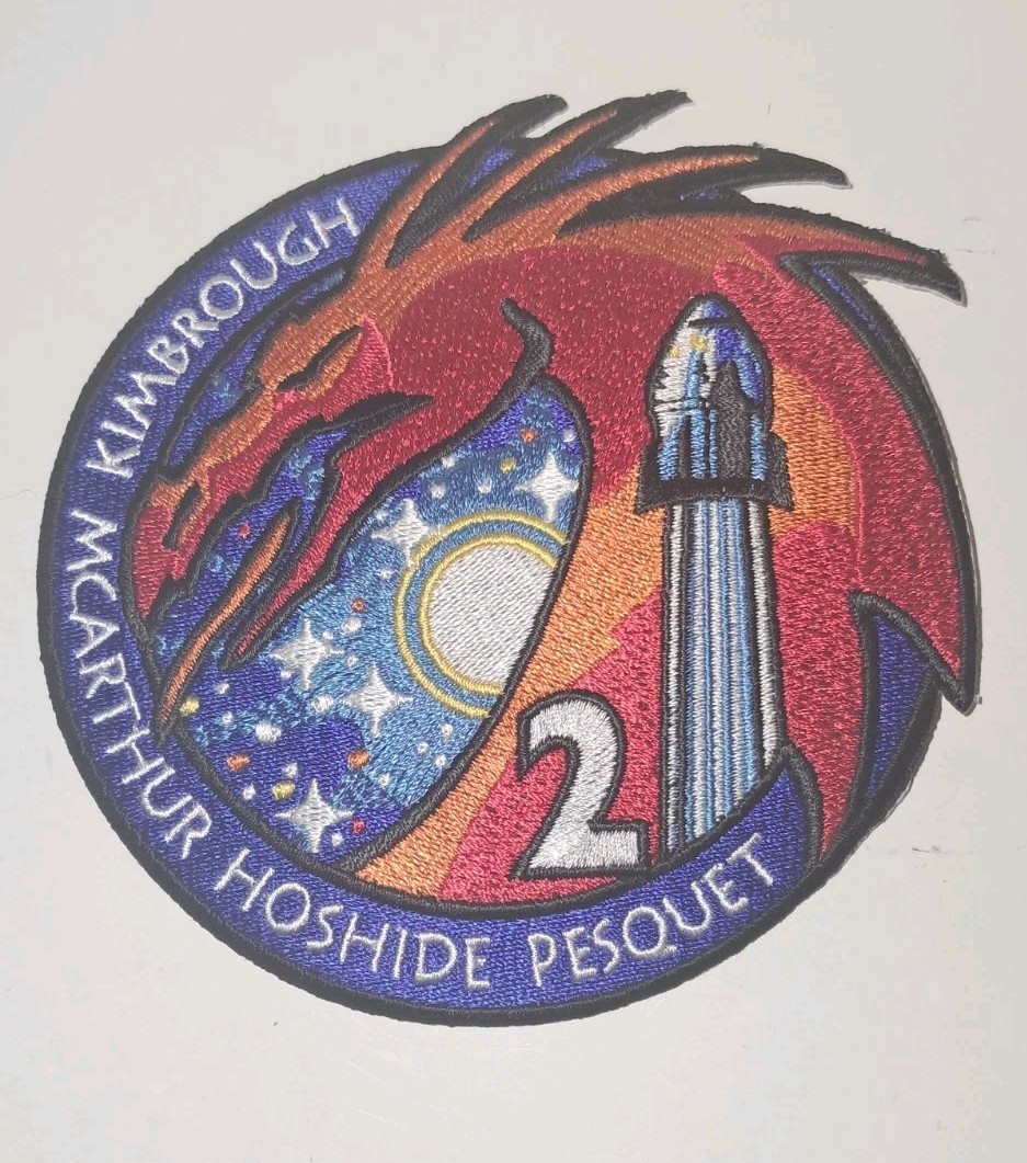 New! NASA SpaceX Embroidered Crew Patch - 2 ISS Mission AB - Dragon
