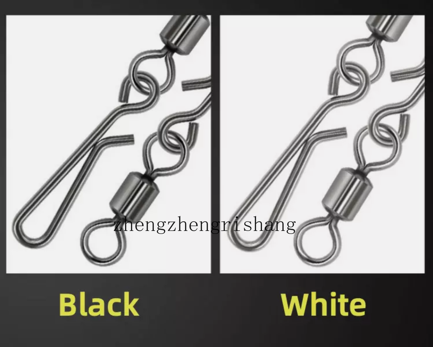 100PCS Stainless Steel Fishing Swivel with Hanging Snap Rolling Swivel Connector