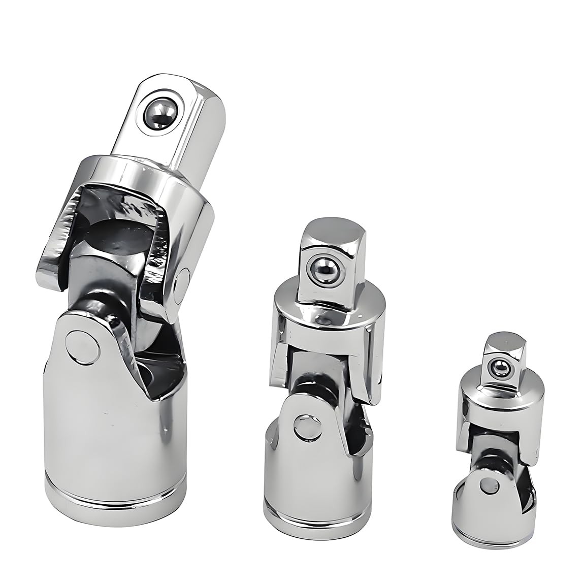 3PCS Swivel Socket Set (1/4", 3/8", 1/2"), 360° Rotating Adapters