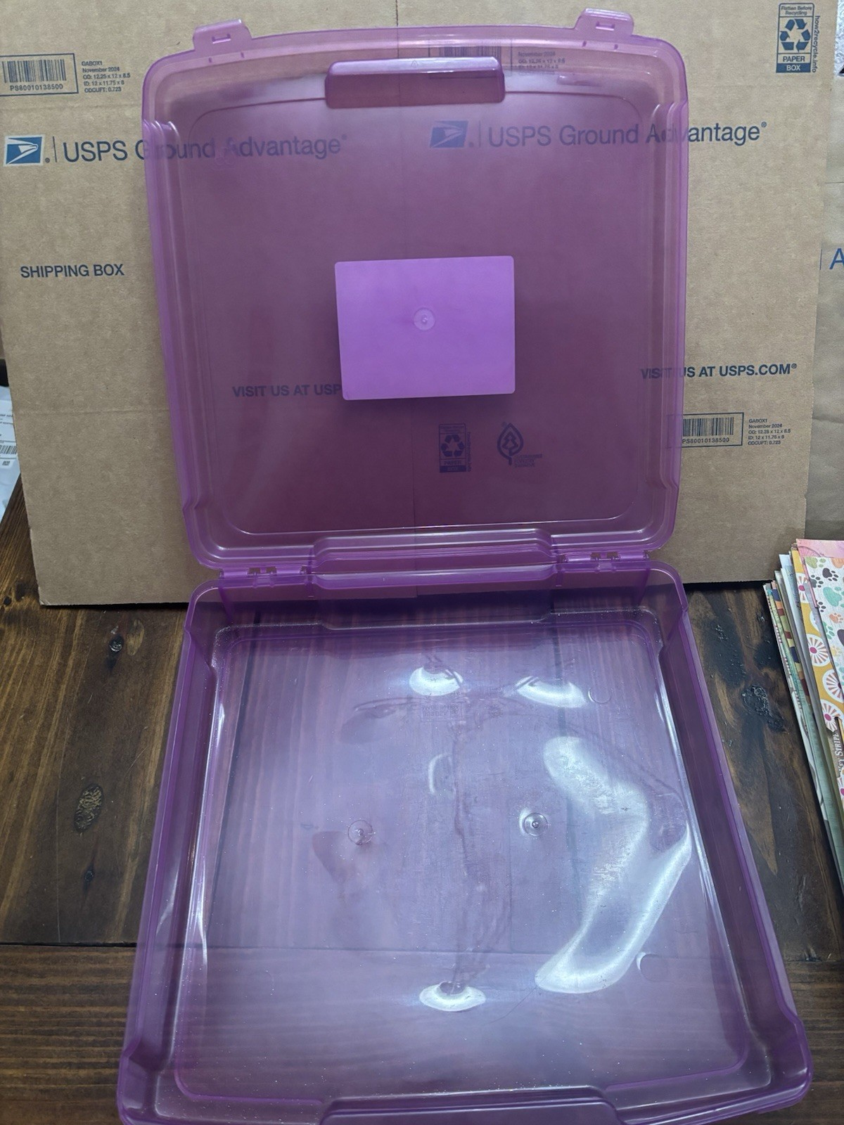 12”x12” Light Purple Scrapbook Paper Storage Container