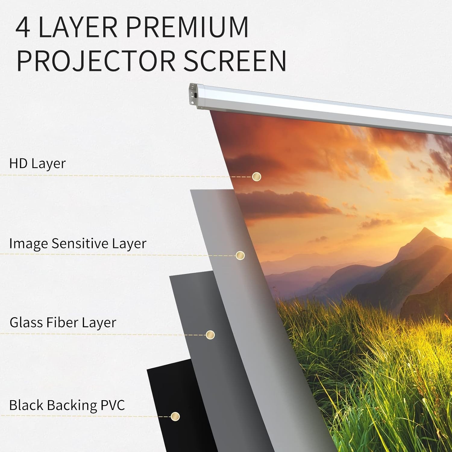 120" Motorized Projector Screen w/ Remote Control