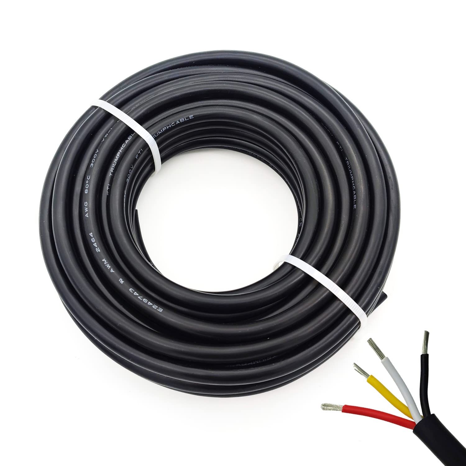 24AWG UL2464 Power Cable Stranded Electrical Wire LED Red & 24AWG-4C, 25ft