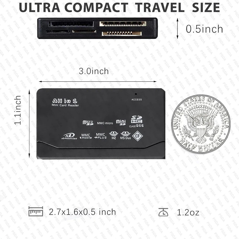 USB Memory Card Reader CF XD SD MS | Compact Flash XD Picture Card PC Mac