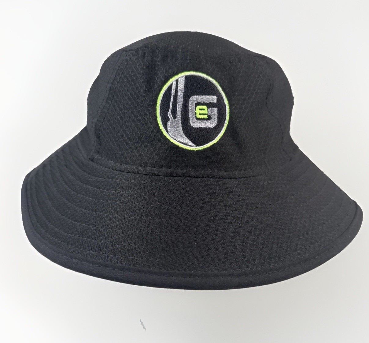 New Era Quality Black Bucket Hat w Adj. Strap & Unknown Lime Silver Small/Medium