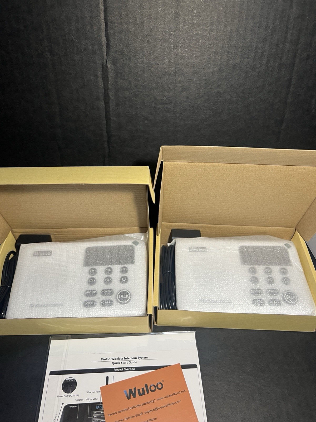 Wuloo Wireless 1 Mile Range Home Intercom System 2 Pack W888-P2 Multi Channel