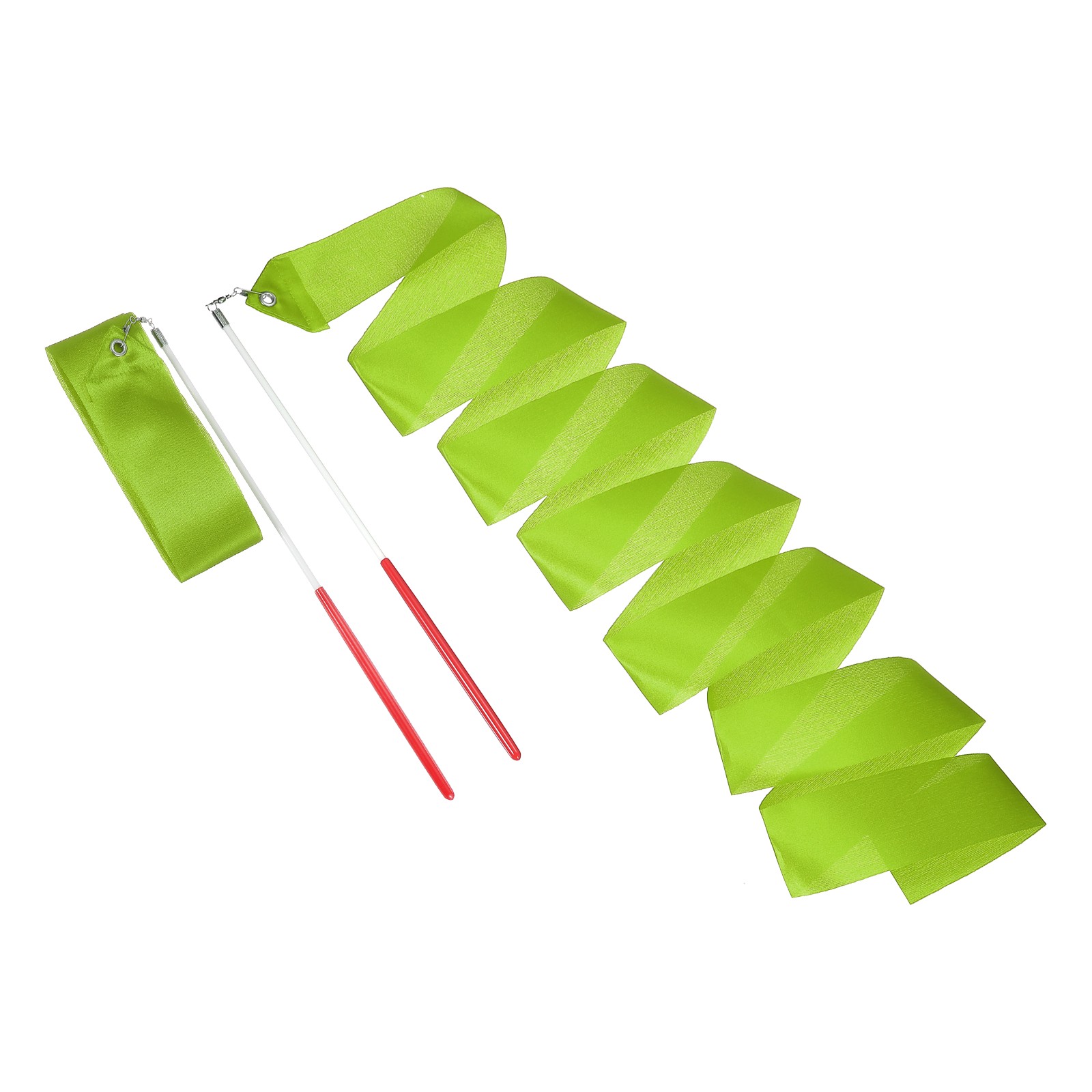 2Pcs Dance Ribbons 78.7" Rhythmic Dance Ribbon with Wands Dark Green]