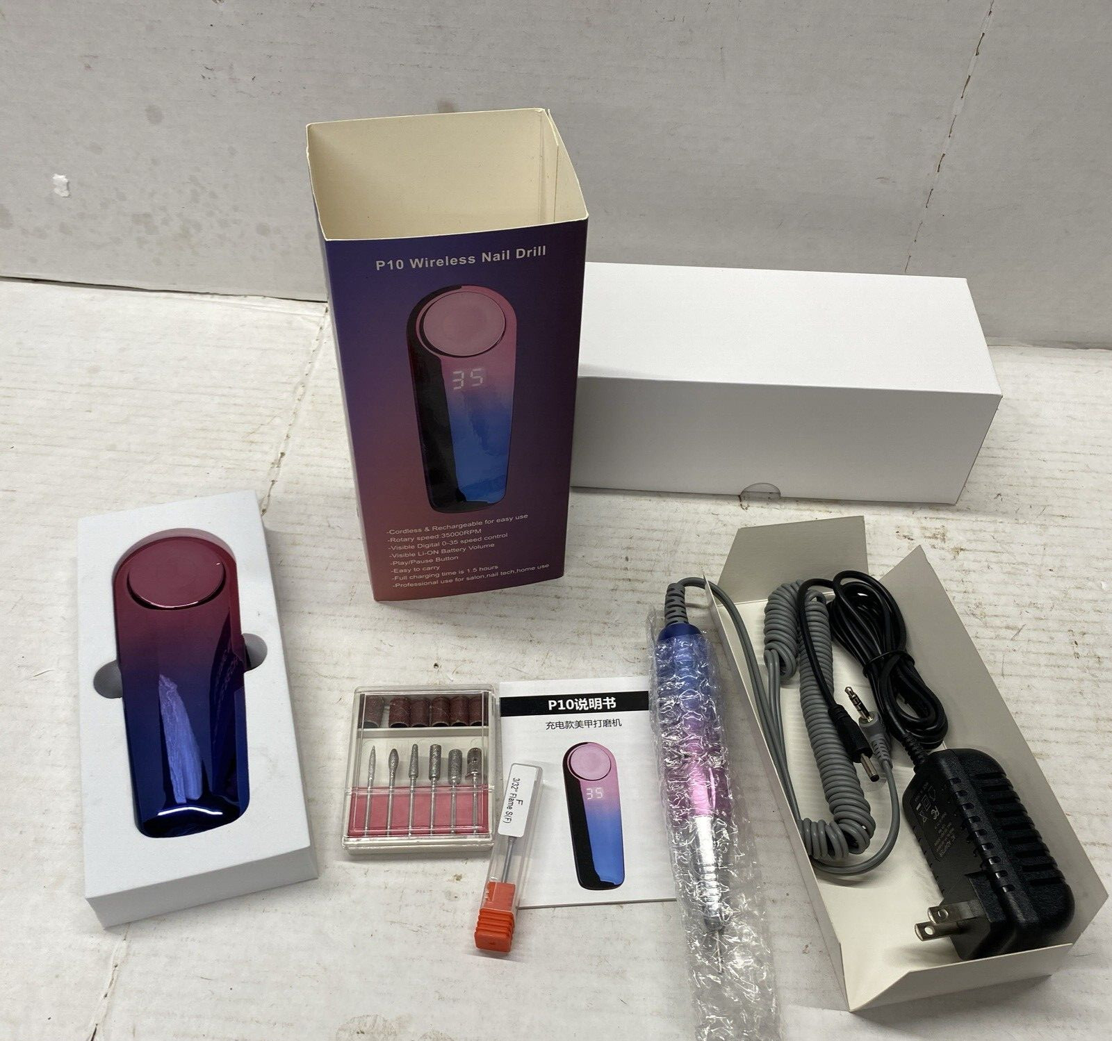 Yuniooe portable Rechageable Electric Nail Drill P10 Wireless  SLC-391