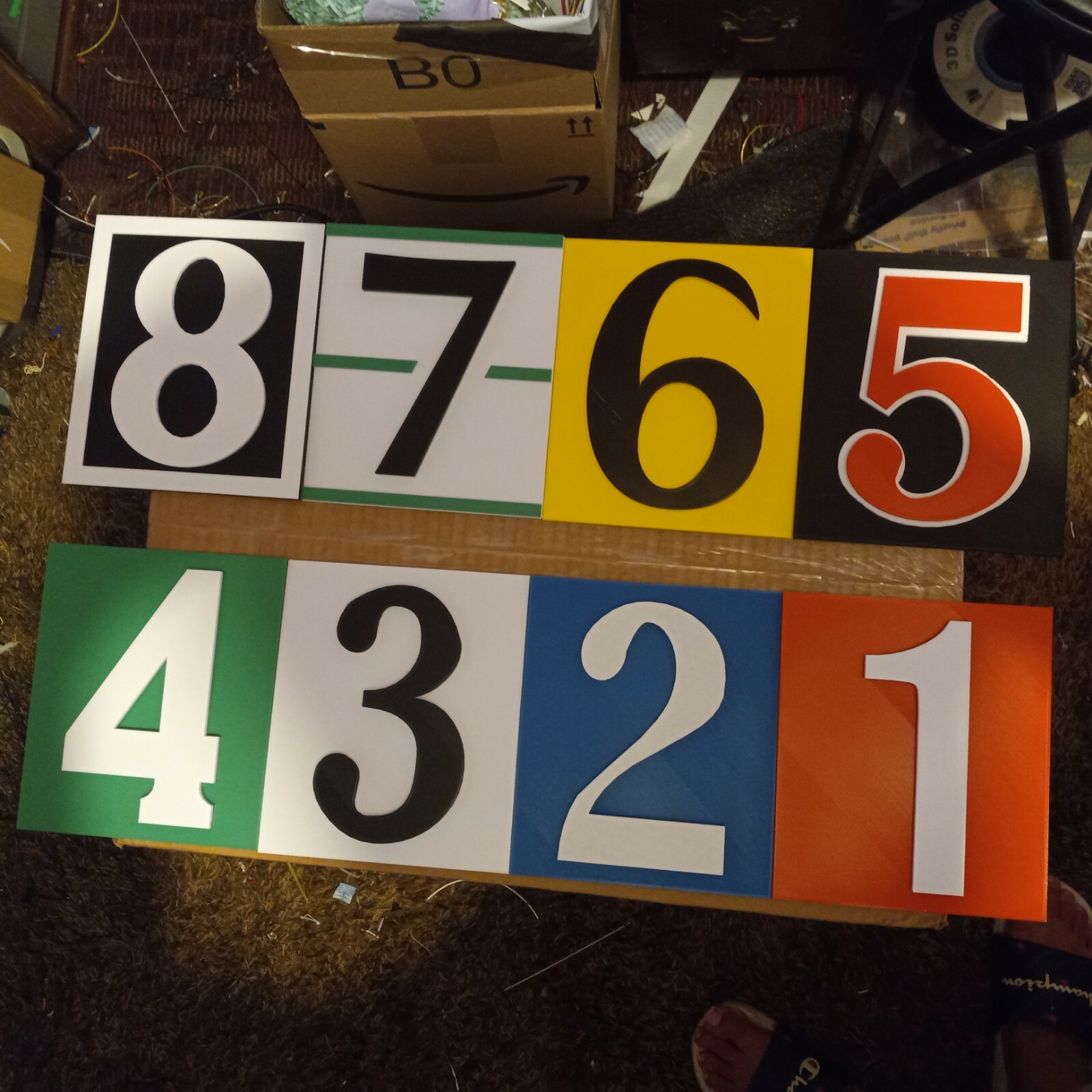 Greyhound Racing Numbers 3D Signs 1-8. 6"×7" 3D Printed Sign set. UPDATED!