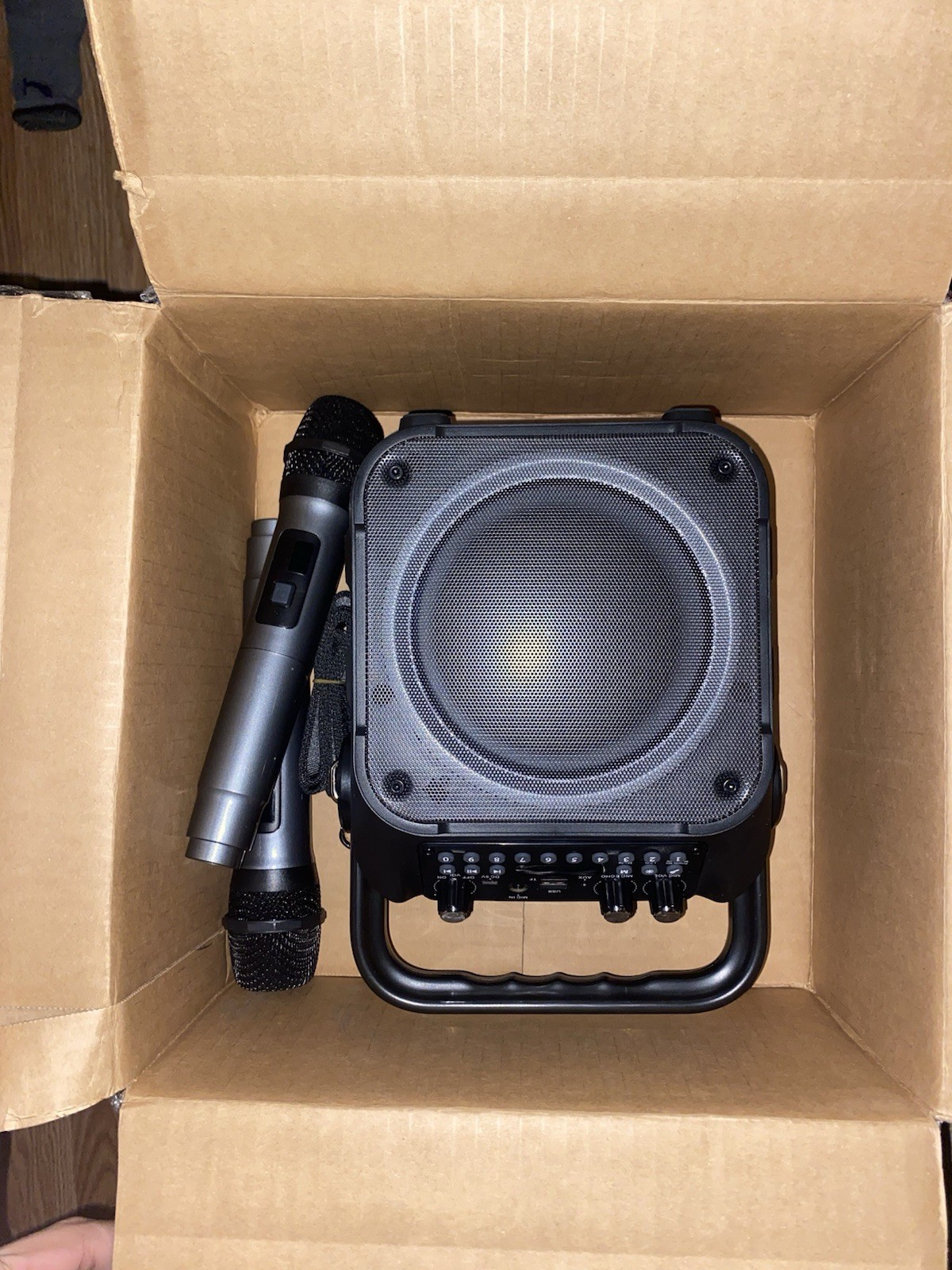 Karaoke Machine, Portable Bluetooth Speaker with 2 Wireless Microphones
