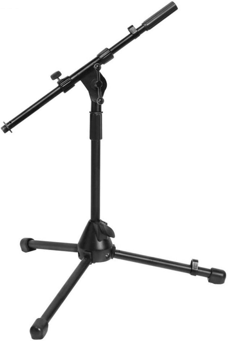 On-Stage MS7411B Short Drum/Amp Tripod Microphone Stand with Boom, Black