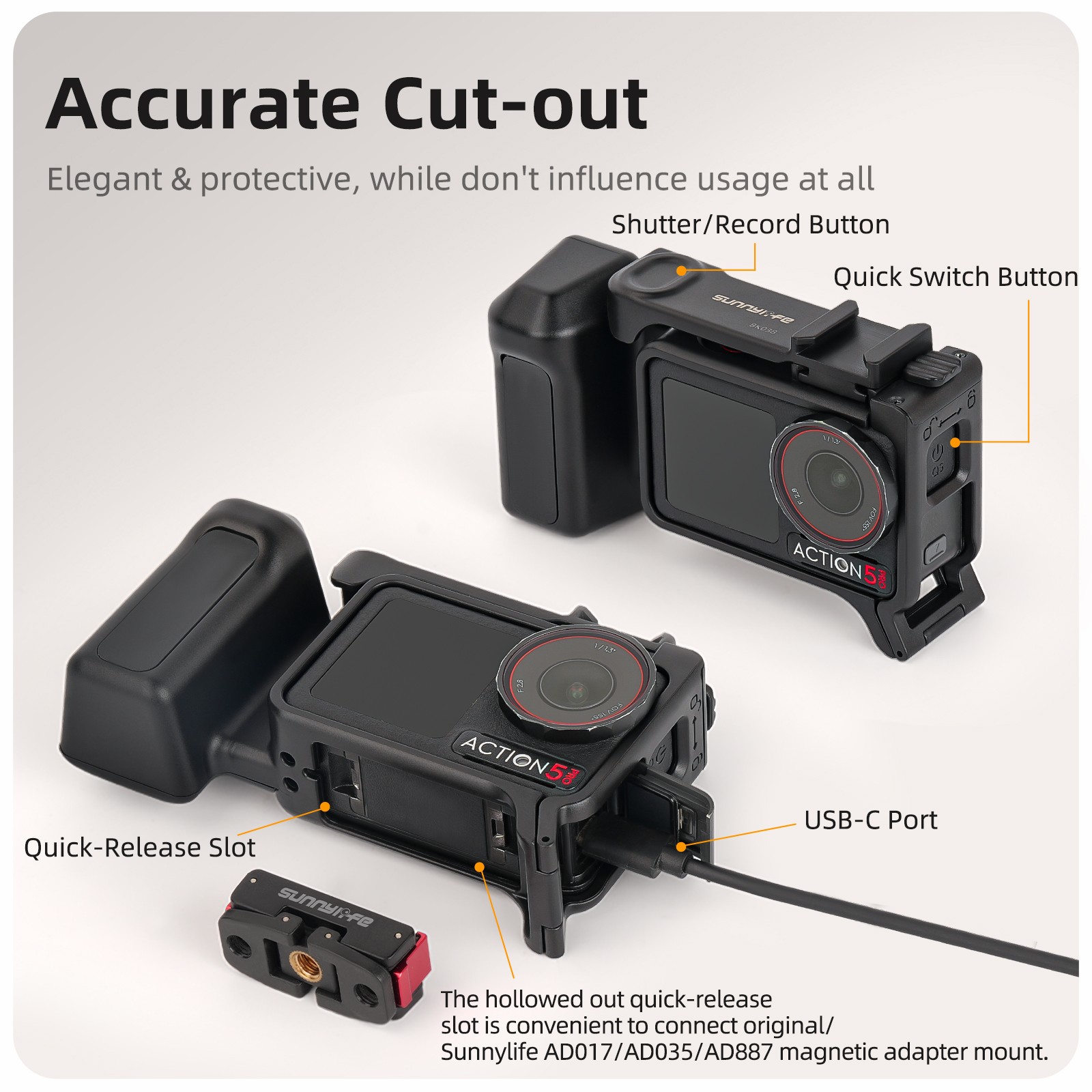 US Handheld Case Protective Cover Hand Grip For DJI OSMO ACTION 5 Pro/4/3 Camera