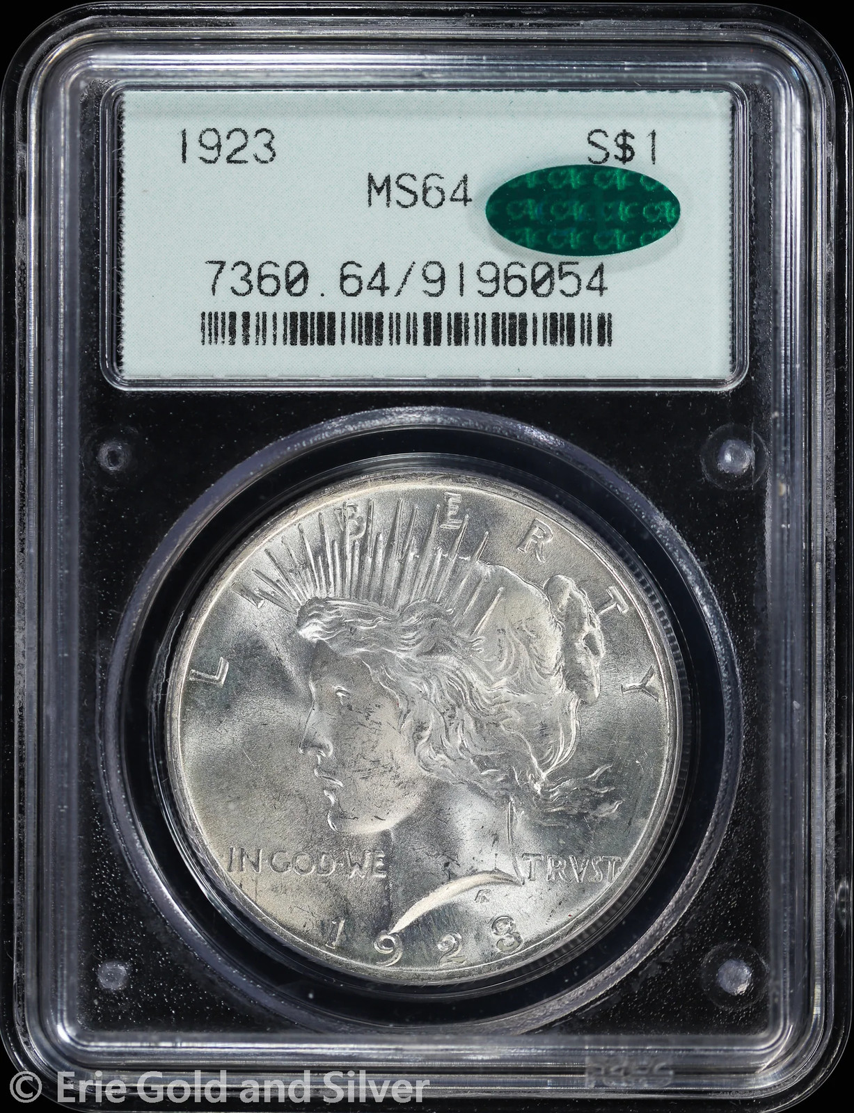 1923-P $1 Peace Silver Dollar PCGS MS 64 CAC | OGH Uncirculated UNC BU