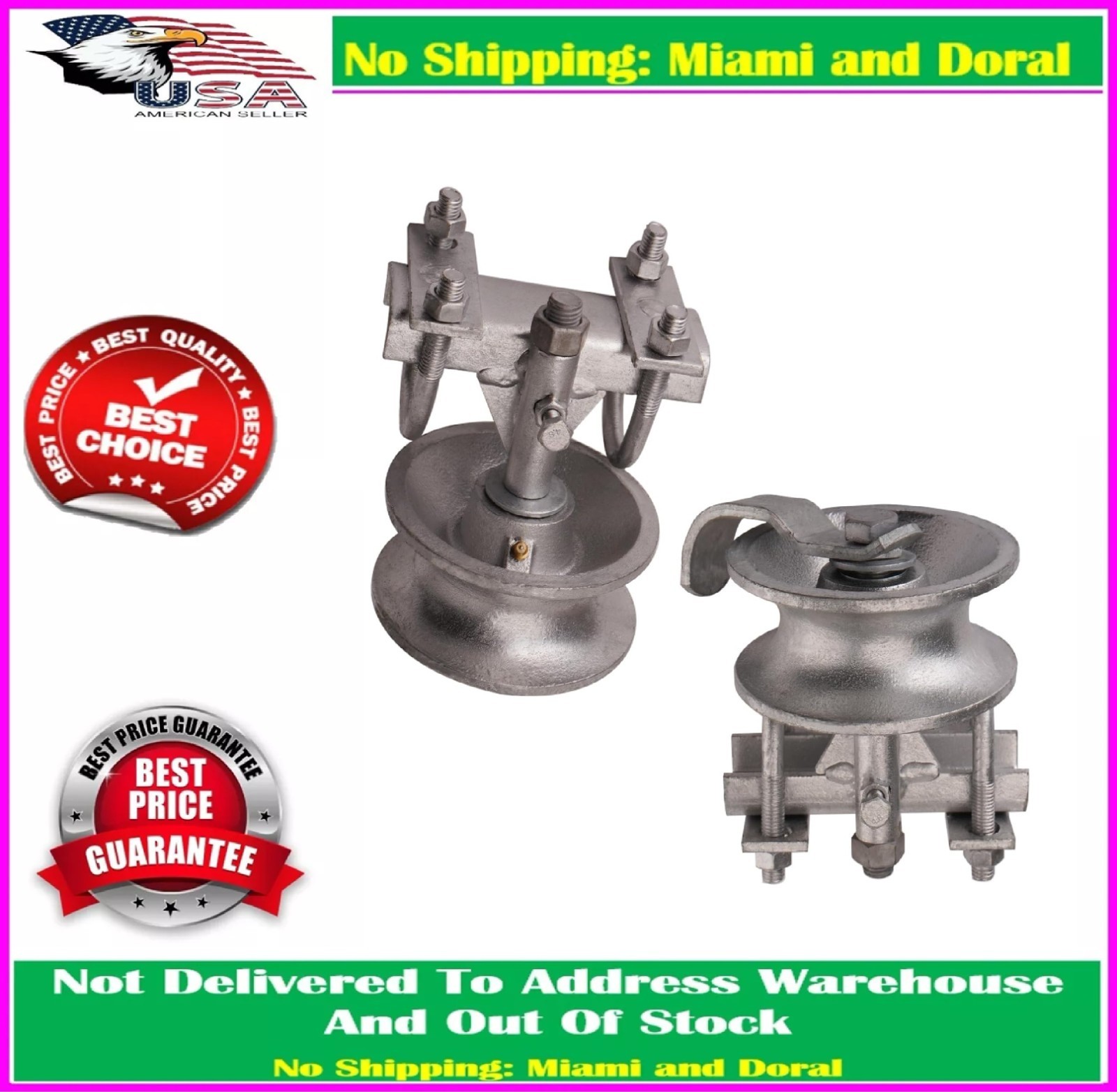 Heavy Duty Rear Pipe Bearing Track Wheel for Chain Link Roller Sliding Gates 2pc