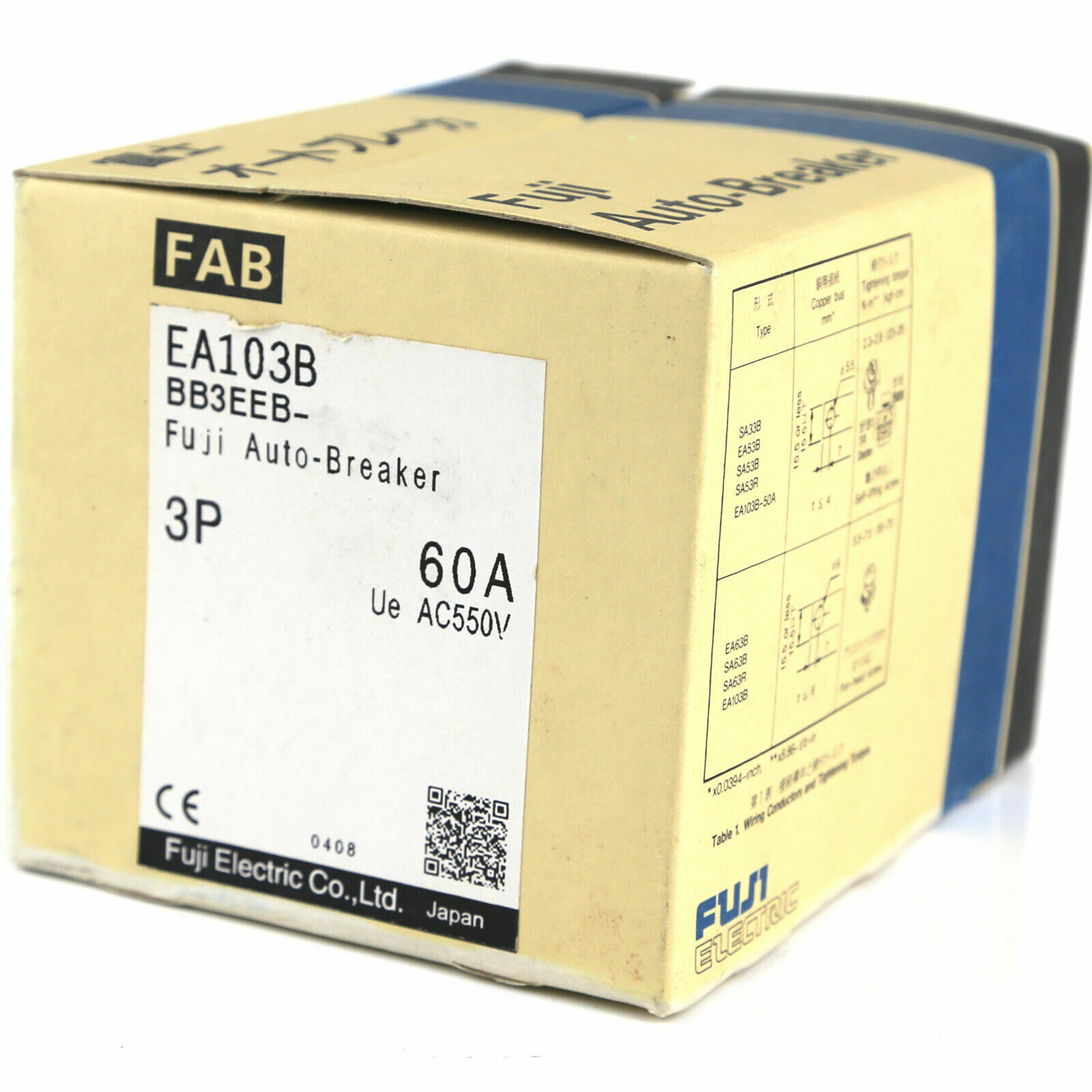 NEW FUJI EA103B 3P 60A circuit breaker