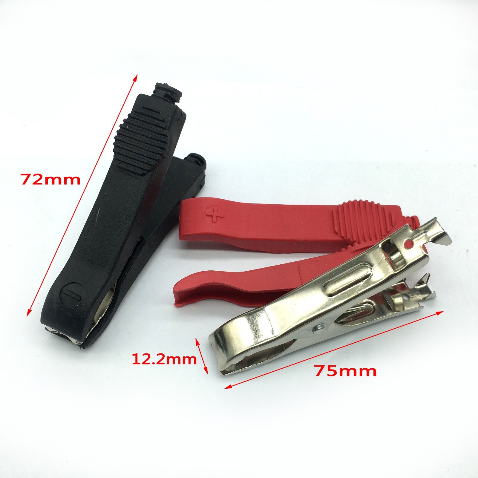 2Pcs 30A Insulated Crocodile Clip Low Voltage Wire Lead Test Car Alligator Clamp