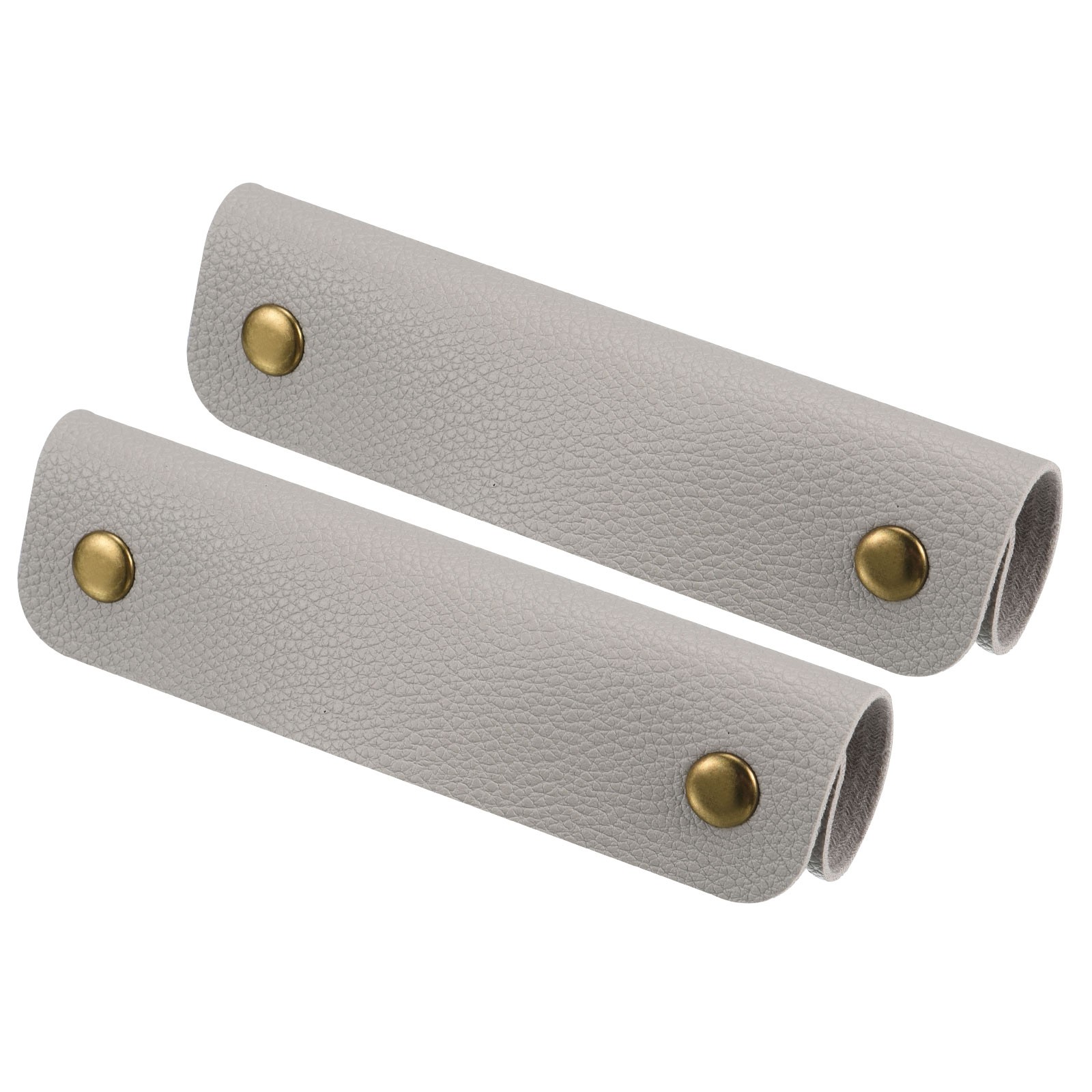 Luggage Handle Wrap, 2 Pack PU Handbag Grip Identifier with Clasp, Gray